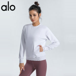 ALO- Yoga Long Sleeve Top for Women Loose Quick-Dry Breathable High Elasticity Fashionable European and American Fitness Sports Sweatshirt  Al0-yoga