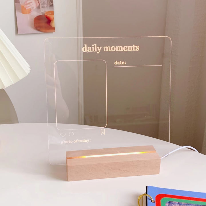 [READY STOCK] ACRYLIC TRANSPARENT LED MEMO BOARD 桌面透明发光记事板 | Lazada