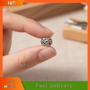HB Antique Silver Hollow Beads 10mm Metal Big Hole Spacer Beads for DIY Jewelry Necklace Bracelet Craft 6Pcs Set