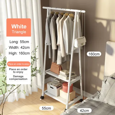 NEST Clothes Rack Triangle Pulley With Wheels Home Assembly Living Room Movable Triangle Clothes Racks Floor Standing Clothes Hanger