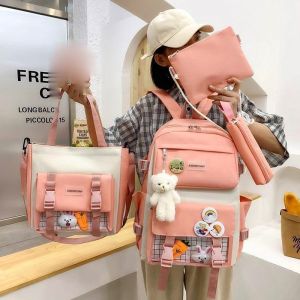 Womens Bags 4 in 1 Backpacks Fashion Backpacks Trend High School Backpack Set 2203
