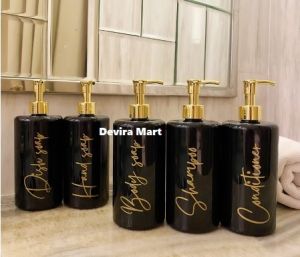 Botol Sabun Mandi Cair Pump Hitam Gold Aesthetic Luxury Wadah Sampo Bayi Kondisioner Hand Soap 500ml