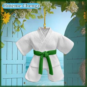 Hmeme 2PCS New Taekwondo Costume Theme Flat 2D Acrylic Pendant Suitable For Car Rearview Mirror Pendant