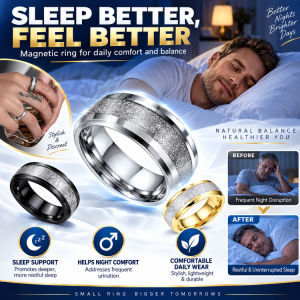 Titanium Steel Mens Health Ring with Frosted Texture - Durable and Stylish Design