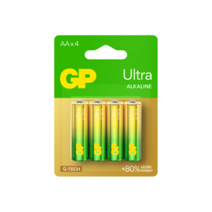 GP Alkaline Ultra AA Battery 4 pcs per card (1/4/6 card bundles)