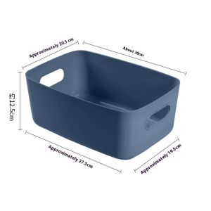 YZLong Large Square Plastic Storage Bin for Desk Kitchen Bathroom - Organize Cosmetics Snacks Clothes and More