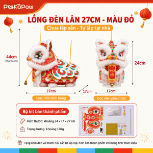 Đồ Chơi Trung Thu Lồng Đèn Lân Sư Tự Lắp Ráp DIY Có Đèn LED Nhiều Mẫu PeeKaPaw Toys