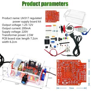 LM317 Adjustable Power Supply DIY Electronic Kit Regulated Voltage PCB Board 110V 220V 12V Stabilize-142