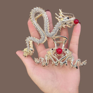 YAFEN 2024 Year Of The Dragon Shark Claw Clip Dragon Hair Claw Metal Hairpin Women Crab Clip Barrette Hair Accessories