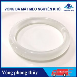 Vòng tay đá mắt mèo nguyên khối