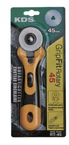 KDS Grip Fit Rotary Cutter for Cutting Quilting Sewing Craft Project Fabric Paper Leather RT-45