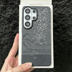 Original Frosted Carbon Fiber Texture PC Phone Case For Samsung S26 S25 S24 Ultra Plus Luxury Starry Sky Bumper Shockproof Cover