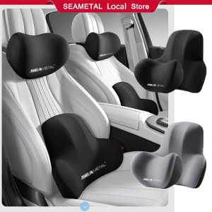 SEAMETAL 3D Memory Foam Car Pillow Seat Headrest Neck Waist Pillow Car Travel Neck Lumbar Support Cushions
