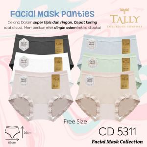 TALLY FACIAL MASK BAHAN SETIPIS TISUE - TALLY CD 5311 RENDA FACIAL MASK Celana Dalam Wanita Seamless Ice Silk Super Lembut dan ringan Fit to L-XL Anti Nyeplak