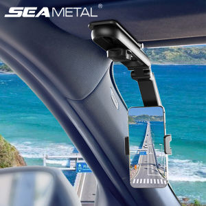 SEAMETAL Car Sun Visor Phone Holder Clip 1080° Rotatable Cellphone Mount Bracket Universal for 4-7 inch Cell Phone