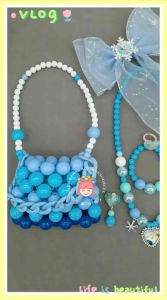 Ready Stok Frozen Necklace Jewelry Set+Handmade Small Handbag