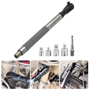 Multifunctional Ratcheting Wrench Spanner Tool 4 Converters High Strength Steel Ergonomic Handle For Mechanics Craftsmen