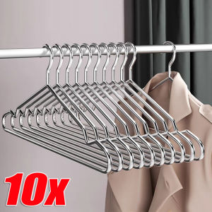 10ชิ้น 304 ไม้แขวนเสื้อสแตนเลส / ที่ตากผ้า / ไม้แขวนเสื้อลวดโลหะแข็งแรง / ไม้แขวนเสื้อสูทมาตรฐาน / ไม้แขวนเสื้อผู้ใหญ่ ไม้แขวนเสื้อสำหรับใช้ในบ้าน