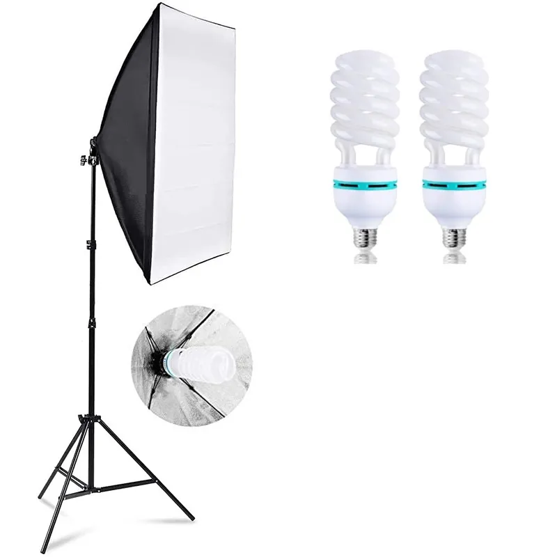 50x70cm Softbox Lighting Kit with Photo Studio Bulb Photography Soft Box  Continuous Lighting Set