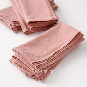 12 Pack 40x40cm Napkins Vintage Plain Washed Cotton Cloth Towels Place Mats for Kitchen Wedding Christmas Party Table Decoration