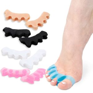 OMQAIO Silicone Gel 1pair Finger Protector For Pedicure Toe Separator Straightener Bunion Corrector Spacer Five-Hole Toe Divider Toe Orthopedic Products Toe Separator Valgus Corrector