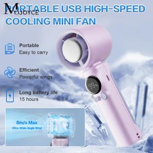 【MOJOYCE】 พัดลมพกพามือพกพา 199 เกียร์ความเร็วลม USB แบบชาร์จไฟดิจิตอลและความเร็วสำหรับการเดินทางแคมป์ปิ้งกลางแจ้งและในร่ม