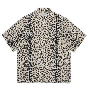 Classics WACKO MARIA LEOPARD OPEN SHIRT Summer Casual High Street Loose Men Shirt