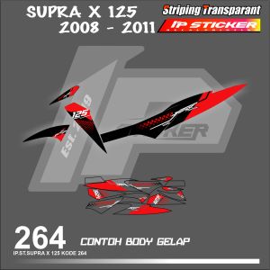SUPRA X125 2008-2011  (COD) STIKER STRIPING MOTOR HONDA SUPRA X125  HOLOGRAM DAN TRANSPARAN