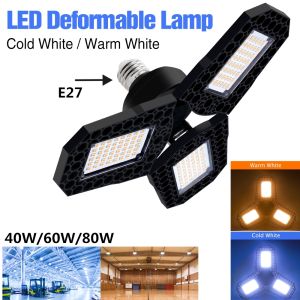 OU BANG UFO LED Light E27 LED Bulb 40W 60W 80W 100W Cool White or Warm High Bay Light 220V Garage Light LED Deformation Light Factory Industrial Lighting