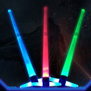 ANIME FAN Flexible Accelerometer Gift For Boy Cosplay Toy Light Sound Effect Telescopic Flashing 7 Color Cross Scalable  Sword Sound Sword Toys Lightsaber Change Sound Lightsaber LED Light Saber