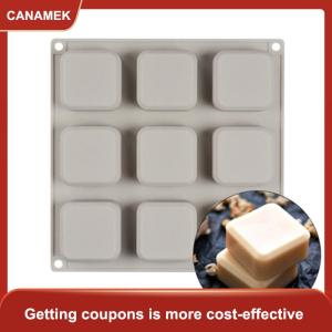 【CANAMEK】 9 khoang xà phòng Khuôn Silicone khuôn để làm thủ công xà phòng Lotion Bar hình chữ nhật vuông tái sử dụng Silicone xà phòng làm khuôn
