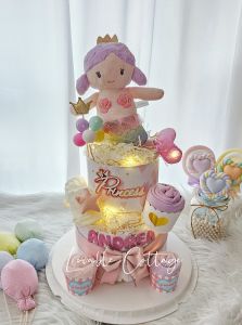 Princess Mermaid Tier Diaper cake baby shower gifts baby hamper newborn 100days full months gifts