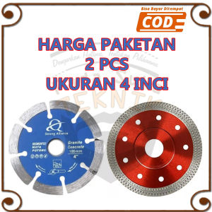 Mata Gerinda 2pcs Circular Potong Keramik Granit Basah/Kering Pisau Turbo Diamond Wheel Saw Blade 4"
