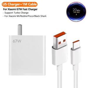 Original For Xiaomi 67W Turbo Charger Super Fast Charger Power Adapter+6A Type-C Cable For Xiaomi 15T Pro 15 Ultra 14T Pro Note 14 13 Pro A5 Redmi 15C 15 5G 13C Poco C71 C75 4G LTE C85 Poco M7 Pro X7 Pro F7 Pro For Phone Tablet Laptop Fast Charging