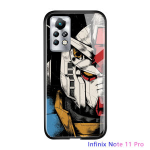 UCUC เคสปลอก Hp Infinix Note 11S /Infinix Note 11 Pro Note11s Note11pro เคสมือถือหรูลายการ์ตูนสุดเท่แผงกันดั้มปลอกกันกระแทกขอบนิ่มเคสกระจกนิรภัย