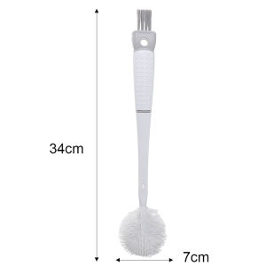 5-in-1 Flexible Brush Long Handle Silicone Brush Milk Bottle Washing Brush Bendable Mug Scrubber Insulation Cup Cleaning Brush Kitchen Cleaning Tool