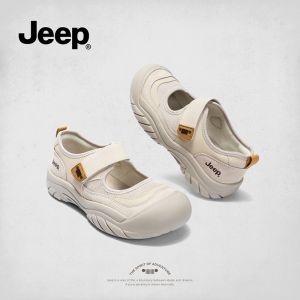 Jeep Mary Jane Sneakers cho phụ nữ 2025 mùa xuân ngoài trời mới chống trượt và chống va chạm Toe Giày đi bộ cho phụ nữ