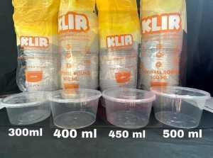 isi 25pcs/Thinwall Klir Round Bulat Kuning/Mangkok Plasik 300ml-500ml