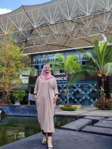 kaftan bahan crinkle gamis wanita