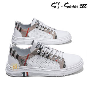 [IDOLA] Sepatu Sneakers Pria Kasual Fashion Motif Garis Import Kualitas Premium -288