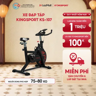 Miễn phí lắp đặt | Xe đạp tập KINGSPORT KS-107 khung sườn chắc chắn chuyển động êm ái kháng lực mạnh mẽ