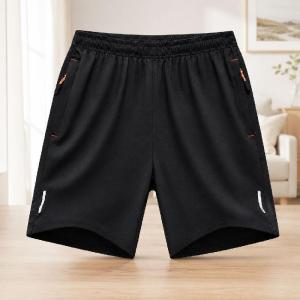 Men Shorts Casual Shorts Men Sport Shorts Men Quick Dry Shorts Zipper Pocket Casual Elastic Waist Shorts Men Wear Seluar Pendek Lelaki