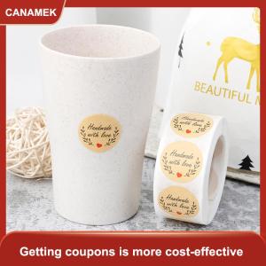 【CANAMEK】 500 cái Cảm ơn bạn dán con dấu nhãn Vòng giấy nhãn sticker cho trang trí