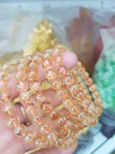 Vòng đá thạch anh tóc vàng tự nhiên Màu vàng nhẹ nhàng Nữ mệnh kim Thổ thủy Vòng size 8mm có 490k ạ