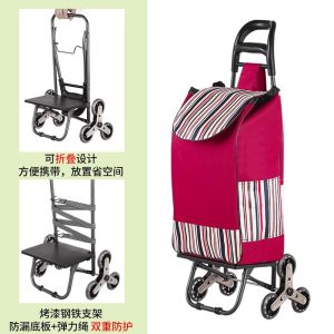Portable shopping cart with wheels foldable shopping cart bag foldable shopping cart bag