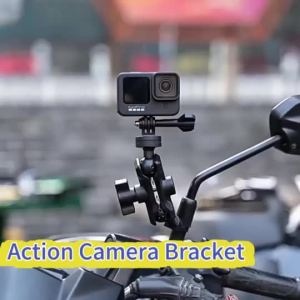 360 Adjustable Action Camera Mount for Motorcycle Bike Handlebar Sturdy Cycling Bracket for Motorcycle Bike Handlebar
