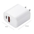 Bộ sạc PD20W Đầu sạc được chứng nhận 3C qc3.0+pd đầu sạc nhanh cổng kép. 