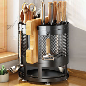 Justliving Giá đỡ xoay nhà bếp chủ cho dao dao kéo đồ dùng nhà bếp tổ chức drainer giá lưu trữ RAK Countertop drainer Giỏ đũa dao & thớt lưu trữ Xoay Giá dao