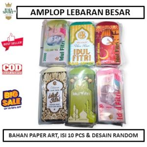 Isi 10 pcs ukuran Besar - Amplop Angpao Lebaran IDUL FITRI Lucu Ampau Karakter Satu Motip Motif - Amplop Lebaran Anak - Amplop Idul Fitri