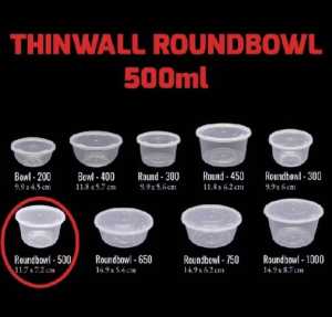 P2 JOLIE/Twinwall klir Round Mangkok Plastik Bulat/ UK 200 ML 300 ML 400 ML /Mangkok/Bowl Plastik Makan/isi 25 pcs